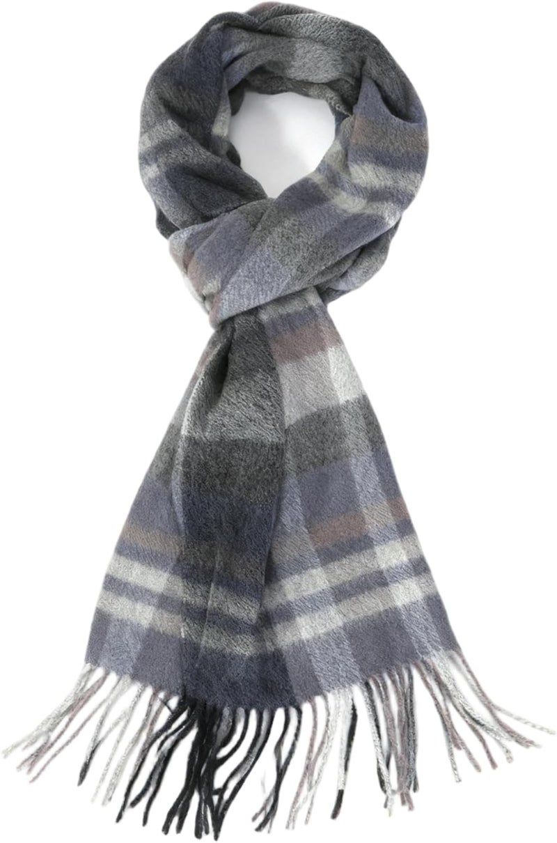 SKNSOFT Winter Wool Plaid Scarf for Men,Women Fashion Tartan Wrap Checkered Scarves - Image 1